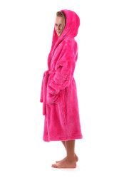 LILLY&JACK extra chlupatý dětský župan s kapucí -Barbie pink, vel. 152, galerie